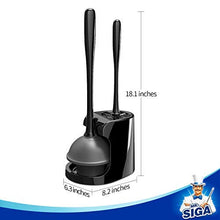 Load image into Gallery viewer, MR.SIGA Toilet Plunger and Bowl Brush Combo for Bathroom Cleaning, Black, 1 Set
