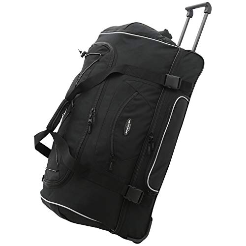 Travelers Club Adventure Upright Rolling Duffel Bag, Black, 36 Inch 119.0L