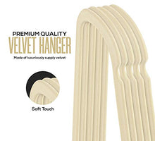 Load image into Gallery viewer, Utopia Home Premium Velvet Hangers - Pack of 50-360-degree rotatable Hook - Durable &amp; Slim - Non Slip Hangers for Coat Hangers - Pant Hangers - Ivory
