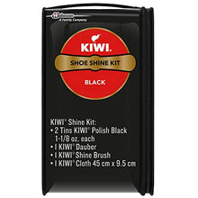 Load image into Gallery viewer, KIWI Shoe Shine Kit, Black - Gives Shoes Long-Lasting Shine and Protection (2 Tins, 1 Brush, 1 Dauber and 1 Cloth), 2.5 Ounce, 2 Pack
