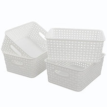 Load image into Gallery viewer, Lesbin White Plastic Weave Baskets, 4-Pack
