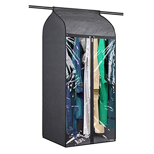 Zilink Hanging Garment Bags for Closet Storage 54 inch Dust-Free Large Garment Rack Cover Suit Bags Organizer Protector for Suit Coat Dress Closet Storage