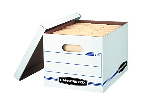 Bankers Box STOR/FILE Storage Boxes, Standard Set-Up, Lift-Off Lid, Letter/Legal, 6 Pack (0071303) , white