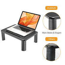 Load image into Gallery viewer, HUANUO Adjustable Monitor Stand Riser - 3 Height Adjustable Computer Monitor Stand with Phone Holder for Desk, Printer, Laptop, Computer Monitor Riser for Home &amp; Office Use
