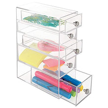 Load image into Gallery viewer, iDesign Clarity Plastic Cosmetic 5-Drawer Organizer, Jewelry Countertop Organization for Vanity, Bathroom, Bedroom, Desk, Office, 3.25&quot; x 7&quot; x 9.75&quot;, Clear
