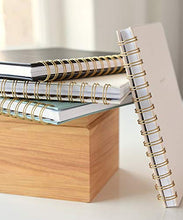 Load image into Gallery viewer, russell+hazel Spiral Lined Vegan Leather Notebook, Bone, 98 Sheets, 6.25” x 8” (40452)
