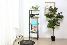 Load image into Gallery viewer, HollyHOME 5 Shelves Adjustable Steel Wire Shelving Rack in Small Space or Room Corner, Metal Heavy Duty Storage Shelf, Utility Rack, Bathroom Storage Tower Kitchen Shelving, Thicken Tube, Black
