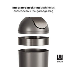 Load image into Gallery viewer, Umbra Venti Swing-Top 16.5-Gallon Kitchen Trash Large, 35-inch Tall Garbage Can for Indoor, Outdoor or Commercial Use, Pewter
