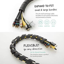 Load image into Gallery viewer, 10-ft Cable Slinky Soft and Flexible Rubber Spiral Cord Wrap (2-ft X 5 pcs) Black
