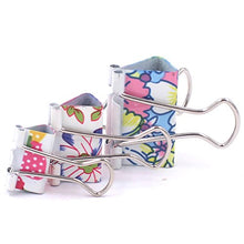 Load image into Gallery viewer, Z Zicome 50 Pack Colorful Printed Binder Clips, Assorted Sizes (Floral)
