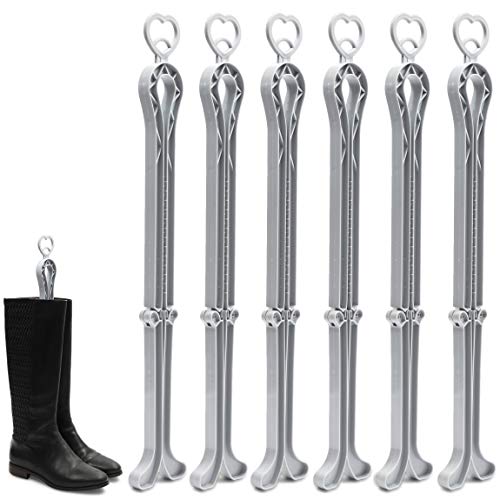 Juvale Folding Boot Shaper Stands (4 x 13 in, Light Grey, 6 Pack)
