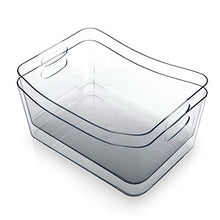 Load image into Gallery viewer, BINO Clear Plastic Storage Bin with Handles (2PK- Large) - Plastic Storage Bins for Kitchen, Cabinet, and Pantry Organization and Storage - Home Organizers and Storage - Refrigerator and Freezer
