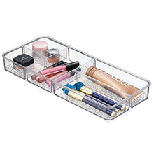 Load image into Gallery viewer, iDesign Rain Plastic Divided Vanity Organizer, Storage Tray for Cosmetics, Makeup, and Accessories on Vanity, Countertop, Bathroom, or Cabinet, 5 Compartments, 5 Compartments, Clear
