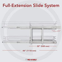 Load image into Gallery viewer, Rev-A-Shelf 5WB2-1822CR-1 18 x 22 Inch 2-Tier Wire Basket Pull Out Shelf Storage for Kitchen Base Cabinet Organization, Chrome
