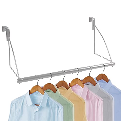Over The Door Closet Valet- Over The Door Clothes Organizer Rack and Door Hanger for Clothing or Towel, Home and Dorm Room Storage and Organization - Fits Doors up Till 1¾” Thick