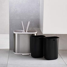 Load image into Gallery viewer, Joseph Joseph Split Step Trash Can Recycle Bin Dual Compartments Removable Buckets, 1.6 Gallon/6 Liter, Stainless Steel
