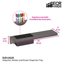 Load image into Gallery viewer, ECRKids 8 Slot Magnetic Dry Erase Marker Holder - Pen and Eraser Organizer Tray Rack for Whiteboards and Glassboards, Grey
