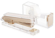 Load image into Gallery viewer, Set of Stapler and Tape Dispenser Desk Swag Brand : Desk Swag Acrylic Gold Stapler and Tape Dispenser Set Modern High End Luxury Desk Accessories Set Tape and Stapler
