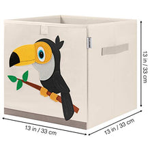 Load image into Gallery viewer, CLCROBD Foldable Animal Cube Storage Bins Fabric Toy Box/Chest/Organizer for Kids Nursery, 13 inch (Toucan)
