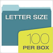 Load image into Gallery viewer, Pendaflex Two Tone Color File Folders, Letter Size, Assorted Colors (Teal, Violet, Gray, Navy and Burgundy), 1/3-Cut Tabs, 5 Color, 100/Box, (02315)

