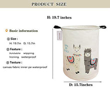 Load image into Gallery viewer, QIMI Large Storage Bins,Waterproof Laundry Hamper with Handles Canvas Organizer Bin for Kids Hamper Nursery Hamper (Llama)
