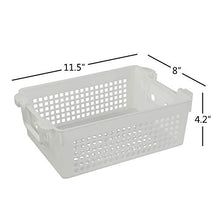 Load image into Gallery viewer, Doryh Stackable Plastic Storage Baskets/Bins Organizer with Handles, Set of 4 (White, Grey)
