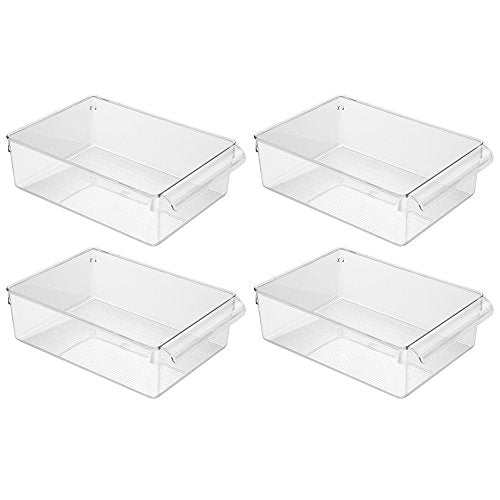 iDesign Linus Kitchen, Pantry, Refrigerator, Freezer Storage Container - 4 Pack, Clear