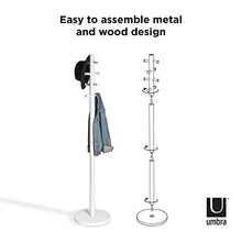 Load image into Gallery viewer, Umbra Pillar Coat Rack, W/STOOL, White Wood
