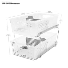 Load image into Gallery viewer, madesmart 2-Tier Organizer Bath Collection Slide-out Baskets with Handles, Space Saving, Multi-purpose Storage &amp; BPA-Fre, Large, Frost-with Dividers

