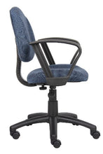 Load image into Gallery viewer, Boss Office Products Perfect Posture Delux Fabric Task Chair with Loop Arms in Blue
