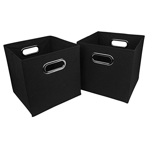 Evelots Fabric Storage Bin/Cube/Container-Sturdy-Foldable-Metal Handles-Set/2