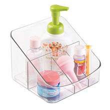Load image into Gallery viewer, iDesign Linus Plastic Divided Coffee Supply Organizer, Holder for Filters, Sugar, Creamer, Beans, Sweeteners, Tea Bags, 6.3&quot; x 6.9&quot; x 5.2&quot; - Clear
