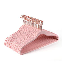 Load image into Gallery viewer, AREKUAEI Premium Blush Pink Velvet Hangers (Pack of 50) Heavyduty - Non Slip - Velvet Suit Hangers - Copper/Rose Gold Hooks,Space Saving Clothes Hangers
