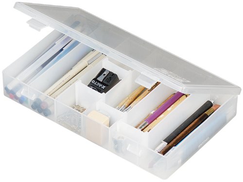 ArtBin 600 IDS Box with Dividers - Shatter Proof Art & Craft Storage Box, 11 x 6.5 x 1.75 in., Translucent