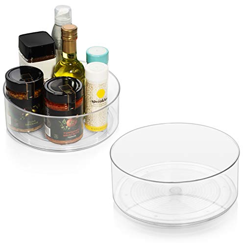 ClearSpace Plastic Lazy Susan Cabinet Organizer – Perfect Under Sink Organizer – Pantry Cabinet Organizer and Organization for Countertop, Shelf, Table, Vanity and Bathroom – 2 Pack