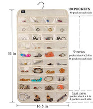 Load image into Gallery viewer, BB Brotrade HJO80 Hanging Jewelry Organizer,80 Pocket Organizer for Holding Jewelries(Beige)
