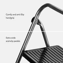Load image into Gallery viewer, Delxo Step Ladder 3 Step Folding Step Stool with Anti-Slip Wide Pedal,Hold Up to 330lb Sturdy Steel 3 Step Stool ,Lightweight Folding Step Ladder for Adults Grey
