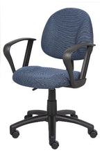 Load image into Gallery viewer, Boss Office Products Perfect Posture Delux Fabric Task Chair with Loop Arms in Blue
