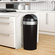 Load image into Gallery viewer, Umbra Venti 16.5-Gallon Swing Top Kitchen Trash Can – Large, 35-inch Tall Garbage Can for Indoor, Outdoor or Commercial Use, Black/Nickel

