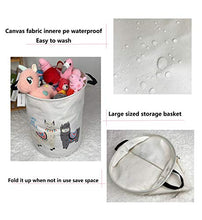 Load image into Gallery viewer, QIMI Large Storage Bins,Waterproof Laundry Hamper with Handles Canvas Organizer Bin for Kids Hamper Nursery Hamper (Llama)
