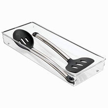 Load image into Gallery viewer, iDesign Linus Plastic Kitchen Drawer Organizer for Silverware, Spatulas, Cutlery, Gadgets, Office Supplies, Cosmetics, Set of 2, Clear

