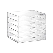 Load image into Gallery viewer, Ikee Design Premium Acrylic 5 Drawer Makeup Organizer Cosmetic Storage Jewelry Display Case for Home Storage and Store Display, 8 3/8&quot;W x 7 3/8&quot;D x 7 1/4&quot;H
