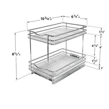 Load image into Gallery viewer, Lynk Professional Slide Out Double Spice Rack Upper Cabinet Organizer, 6-1/4&quot;, Chrome

