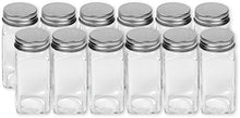 Load image into Gallery viewer, SimpleHouseware Spice Jars 4 Ounce Square Bottles w/label, 12 Pack
