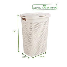 Load image into Gallery viewer, Mind Reader Basket Laundry Hamper with Cutout Handles, Washing Bin, Dirty Clothes Storage, Bathroom, Bedroom, Closet, 60 Liter, Ivory
