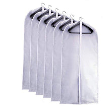 Load image into Gallery viewer, UOUEHRA Hanging Moth Proof Garment Bag Cover 24&#39;&#39;X40&#39;&#39; Lightweight Clear White PEVA Breathable Bags (Pack of 6) with Study Full Zipper for Suit Clothes Storage Closet
