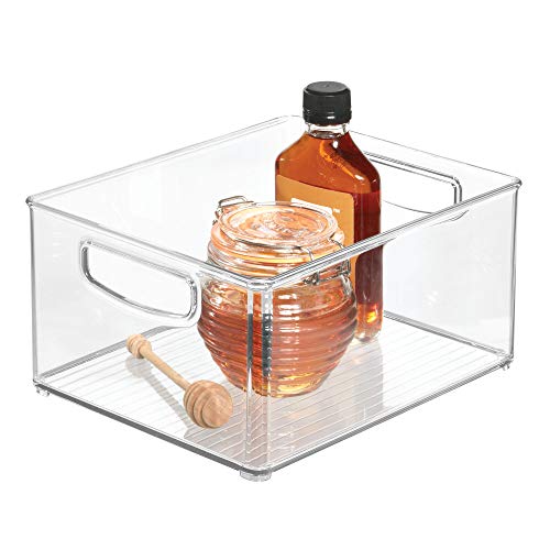 iDesign Linus Plastic Storage Bin with Handles for Kitchen, Fridge, Freezer, Pantry, and Cabinet Organization, BPA-Free, Extra Large