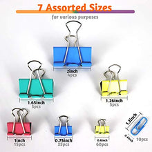 Load image into Gallery viewer, LOKiVE 114 Pcs Binder Clips,Mini Metal Binder Clips Paper Clips Assorted Sizes for Office,School &amp; Home Supplies
