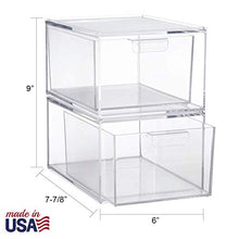 Load image into Gallery viewer, STORi Audrey Stackable Cosmetic Organizer Drawers 4-1/2&quot; Tall | set of 2 Clear
