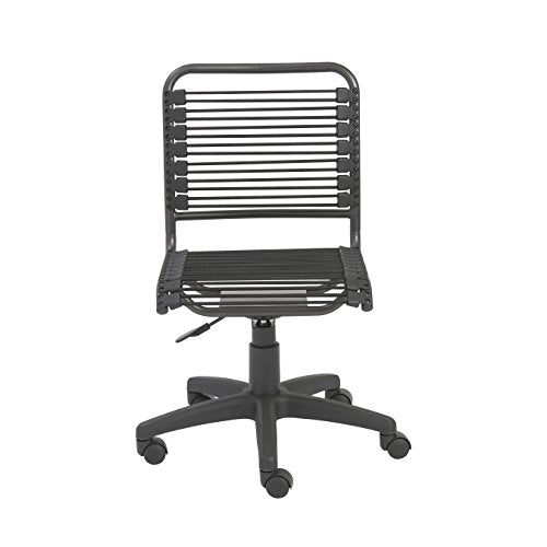 Euro Style Bungie Low Back Adjustable Office Chair, Black Bungies with Graphite Black Frame